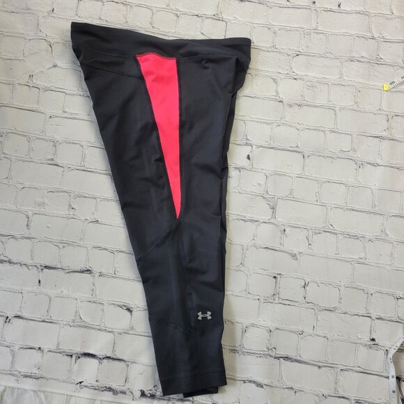 Under Armour Woman’s Black With Pink 20” leggings workout yoga running size S - Picture 6 of 11